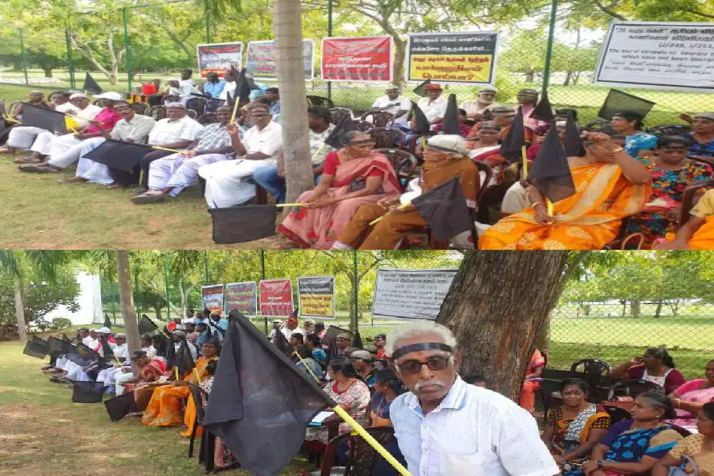 யாழில் போராட்டம் – கறுப்பு கொடியுடன் மக்கள் கொந்தளிப்பு!!