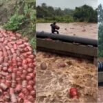 வெள்ளத்தில் மிதந்து வந்த சிலிண்டர்கள் – அள்ளி எடுத்த மக்கள்!!